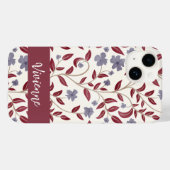 Rode Paarse Aquarel Wilde Bloem Naam Case-Mate iPhone Case (Achterkant (horizontaal))