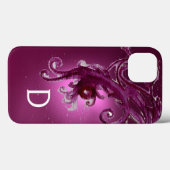 RODE PAARSE BERRIA EN ZWEEDMONOGRAM Case-Mate iPhone CASE (Achterkant (horizontaal))