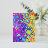 Rode, Paarse, blauwe, groene Abstracte kunst Briefkaart (Staand voorkant)