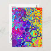 Rode, Paarse, blauwe, groene Abstracte kunst Briefkaart (Voorkant / Achterkant)