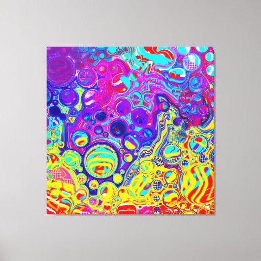 Rode, Paarse, blauwe, groene Abstracte kunst Canvas Afdruk (Voorkant)