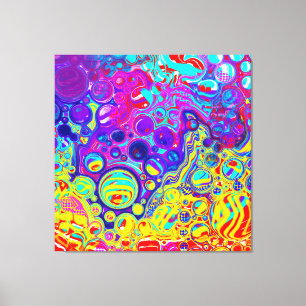 Rode, Paarse, blauwe, groene Abstracte kunst Canvas Afdruk