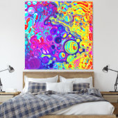 Rode, Paarse, blauwe, groene Abstracte kunst Canvas Afdruk (Insitu (Slaapkamer))