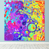 Rode, Paarse, blauwe, groene Abstracte kunst Canvas Afdruk (Insitu (Houten vloer))