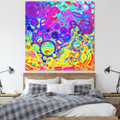 Rode, Paarse, blauwe, groene Abstracte kunst Canvas Afdruk (Insitu (Slaapkamer))