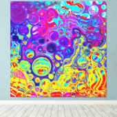 Rode, Paarse, blauwe, groene Abstracte kunst Canvas Afdruk (Insitu (Houten vloer))