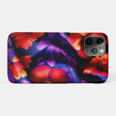 Rode Paarse Bloem Ontwerp Case-Mate iPhone Case (Achterkant (horizontaal))