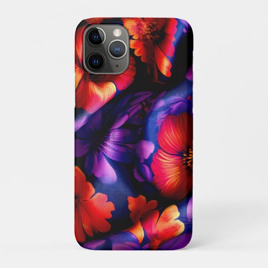 Rode Paarse Bloem Ontwerp Case-Mate iPhone Case (Achterkant)