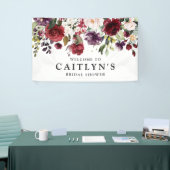 Rode Paarse Bloemen Waterverf Vrijgezellenfeest We Spandoek (Beurs)