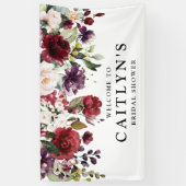 Rode Paarse Bloemen Waterverf Vrijgezellenfeest We Spandoek (Verticaal)