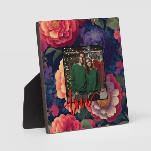 rode paarse bloemenfoto template fotoplaat (Voorkant)
