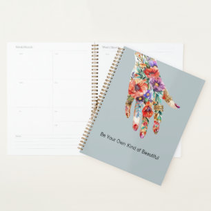 Rode Paarse Bloementuin Hand Planner