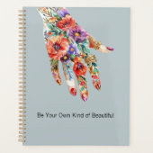 Rode Paarse Bloementuin Hand Planner (Voorkant)