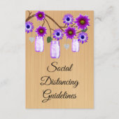 Rode Paarse Bloemige Metselwerkpot Veiligheidsmaat Informatiekaartje (Voorkant)