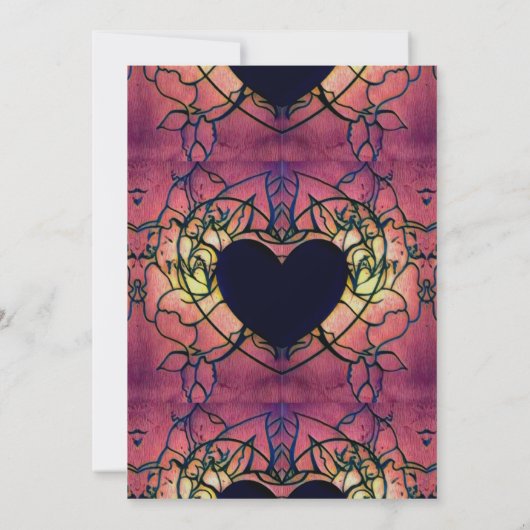 Rode, paarse bruiloft uitnodiging (Achterkant)