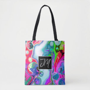 Rode, Paarse, flexibele kunst op maat Tote Bag