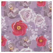 Rode, paarse Floral Stof (Close Up)