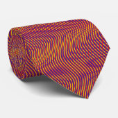 Rode Paarse Gele Abstracte Trippy Wavy Psychedelic Stropdas (Opgerold)
