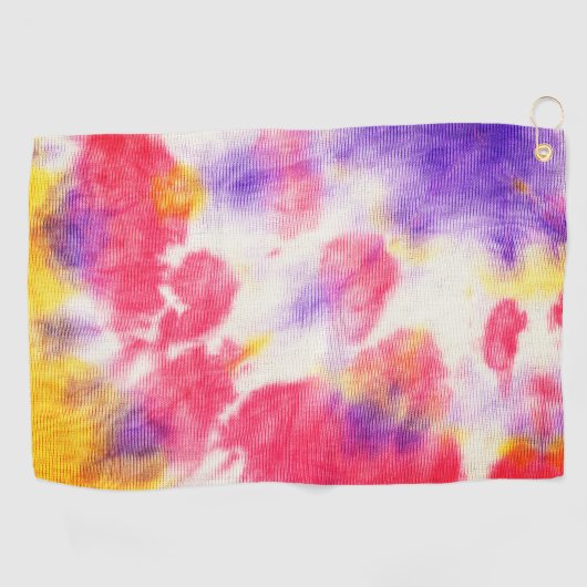 Rode paarse gele stropdas kleurstof v1 golfhanddoek (Horizontaal)