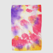 Rode paarse gele stropdas kleurstof v1 golfhanddoek (Voorkant)