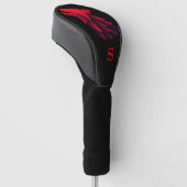 Rode & Paarse Gradiënt Wolf Kop Monogram Initiaal  Golfheadcover (Schuin)
