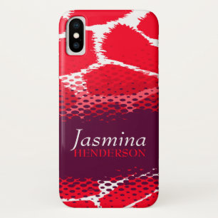 Rode paarse grafische dierprint iPhone hoes