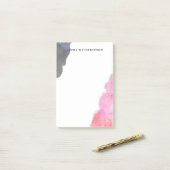 Rode Paarse Grijze Waterverf Vlekken - Custom Name Post-it® Notes (Op bureau)