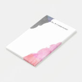 Rode Paarse Grijze Waterverf Vlekken - Custom Name Post-it® Notes (Schuin)