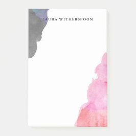 Rode Paarse Grijze Waterverf Vlekken - Custom Name Post-it® Notes