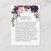 Rode Paarse Groene Bloemenspray Enclosure Kaarten (Achterkant)