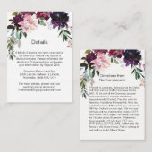 Rode Paarse Groene Bloemenspray Enclosure Kaarten (Voorkant / Achterkant)