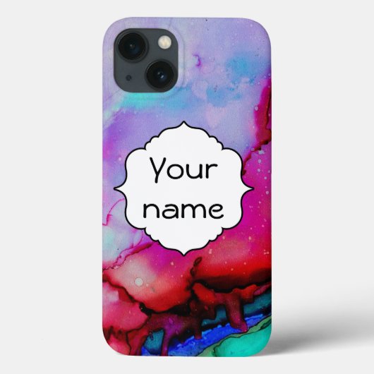 Rode paarse groene inkt Case-Mate iPhone case (Achterkant)