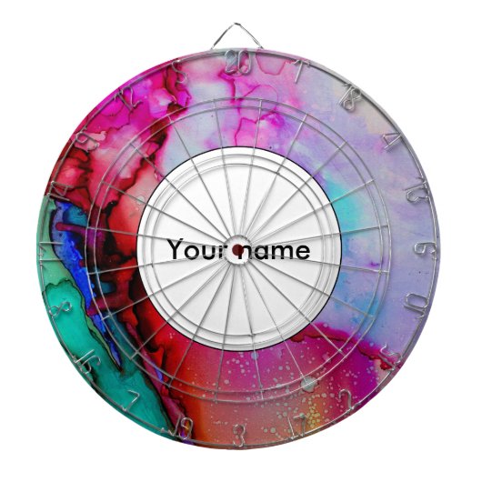 Rode paarse groene inkt dartbord (Voorkant)