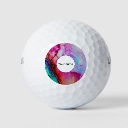 Rode paarse groene inkt golfballen (Voorkant)