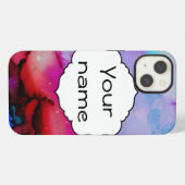 Rode paarse groene inkt iPhone hoesje (Achterkant horizontaal)