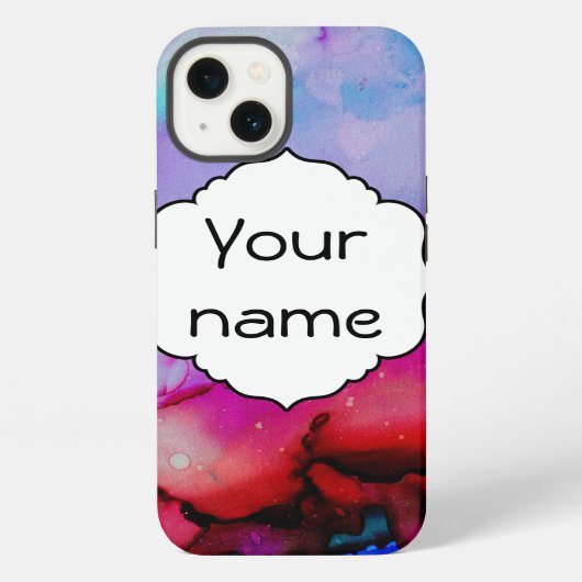 Rode paarse groene inkt iPhone hoesje (Achterkant)