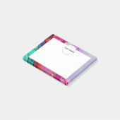 Rode paarse groene inkt post-it® notes (Schuin)