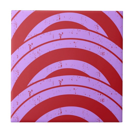 Rode Paarse halve cirkel Japans Geometrisch Golf Tegeltje (Voorkant)