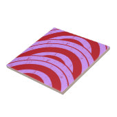 Rode Paarse halve cirkel Japans Geometrisch Golf Tegeltje (Zijkant)