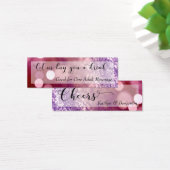 Rode Paarse Ombre Bokeh Script Mini Drankkaart Visitekaartjes (Bureau)