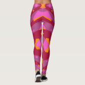 Rode Paarse Oranje Roze Kunst Deco Warm Valentijn Leggings (Achterkant)