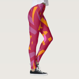 Rode Paarse Oranje Roze Kunst Deco Warm Valentijn Leggings
