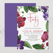 Rode Paarse orchideeën 40e verjaardag van de uitno (Voorkant / Achterkant)