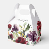 Rode Paarse roze witte Waterverf Floral bruiloft Bedankdoosjes (Achterkant)