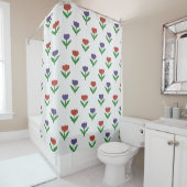 Rode & Paarse Tulpendoek voor de Douche Douchegordijn (In situ)