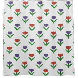 Rode & Paarse Tulpendoek voor de Douche Douchegordijn