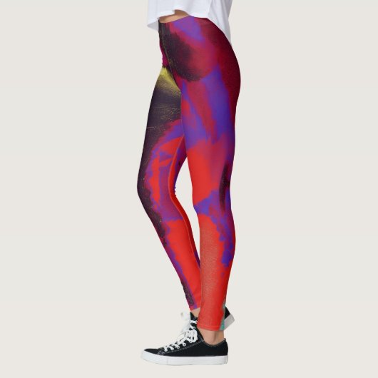 Rode Paarse verfspat Leggings (Links)
