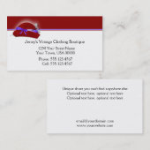 Rode Paarse  Visitekaartje voor kleding (Voorkant / Achterkant)