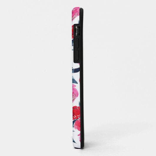 Rode Paarse Waterverf Floral Case-Mate iPhone Case (Achterkant/links)
