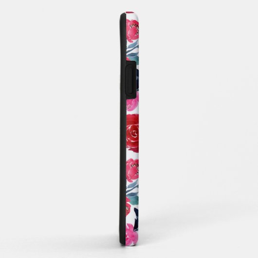 Rode Paarse Waterverf Floral Case-Mate iPhone Case (Achterkant/rechts)